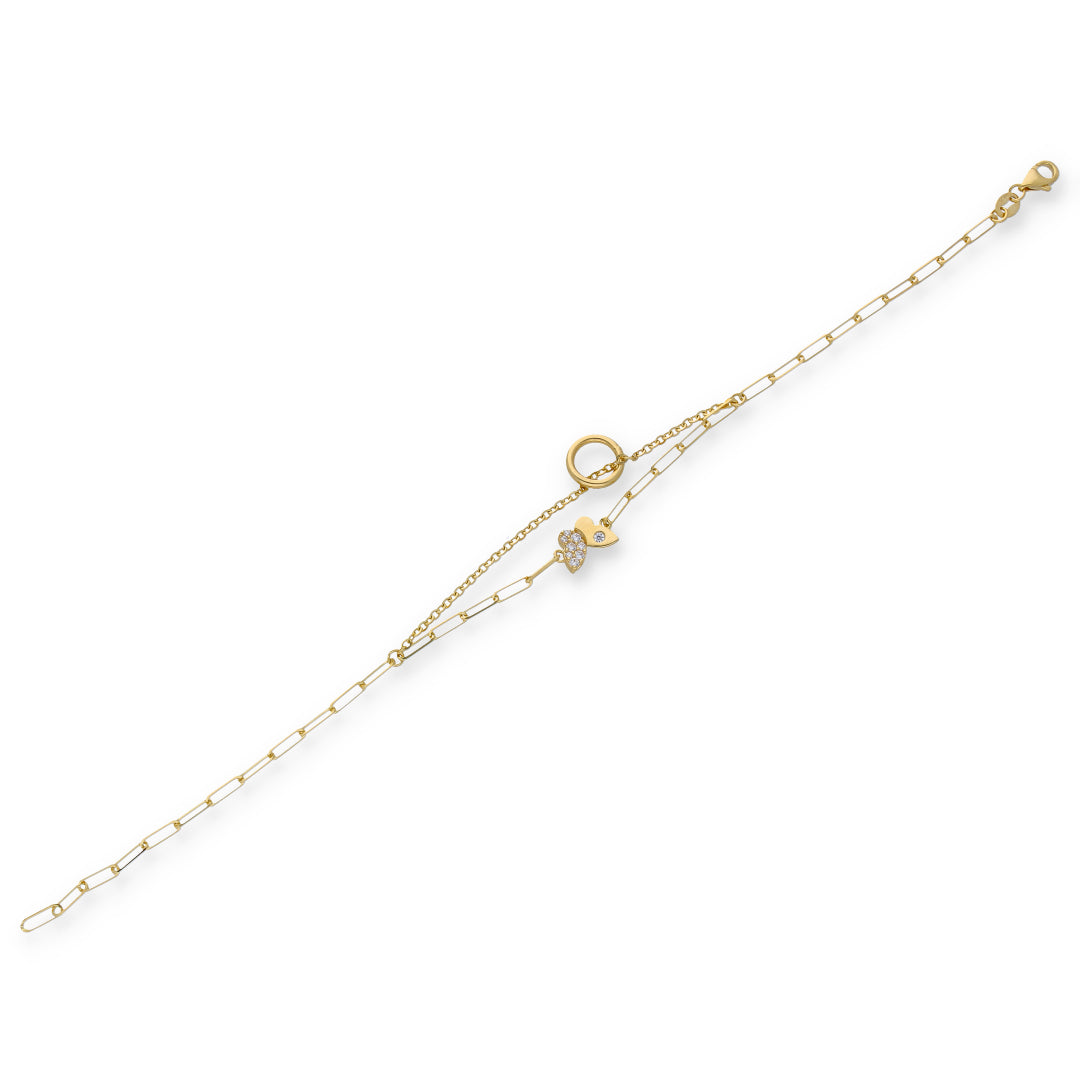 Gold Interlink Butterfly Shaped Bracelet 18KT - FKJBRL18KU6349