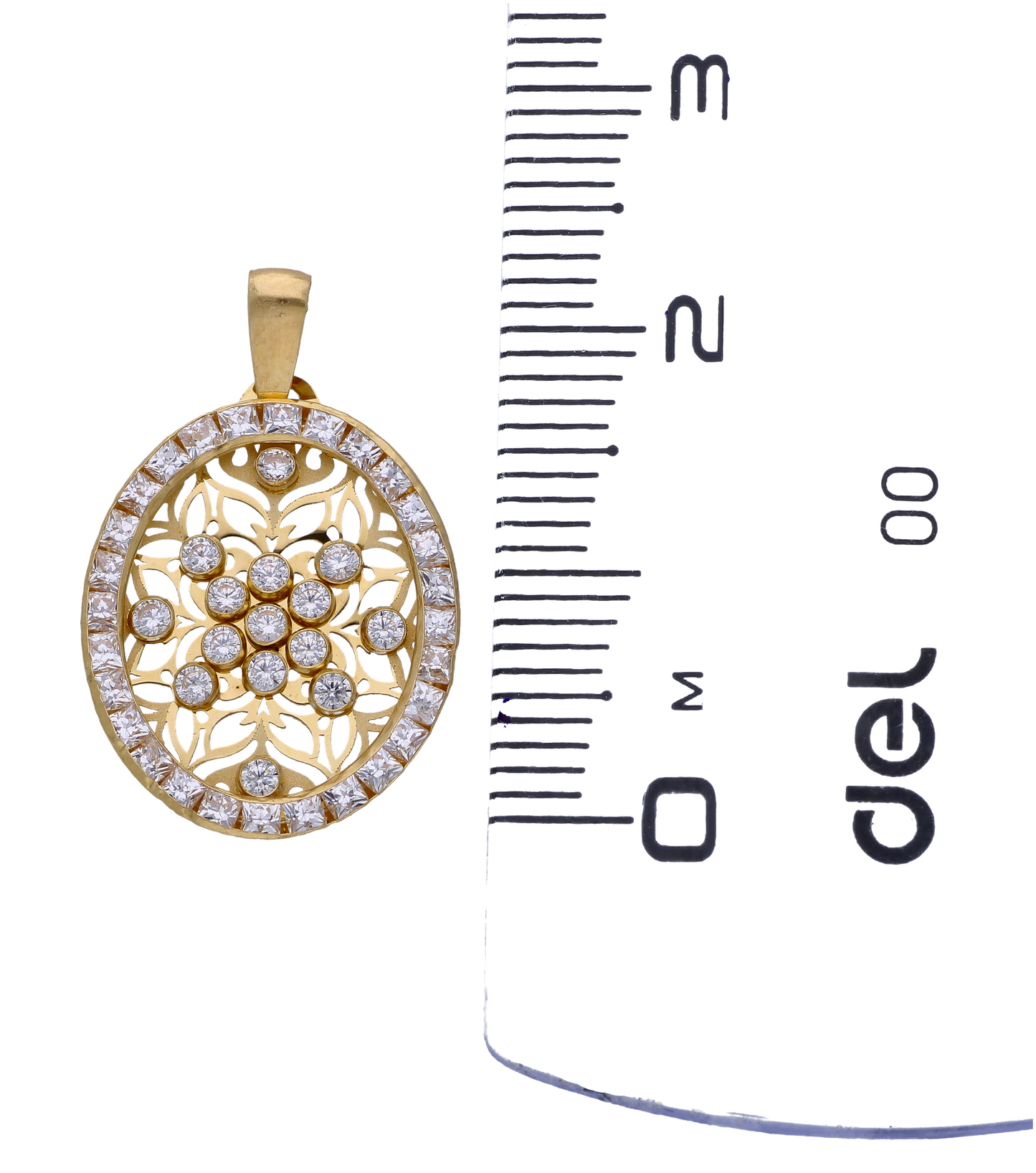 Gold Zircon Pendant 18KT - FKJPND18KU6294