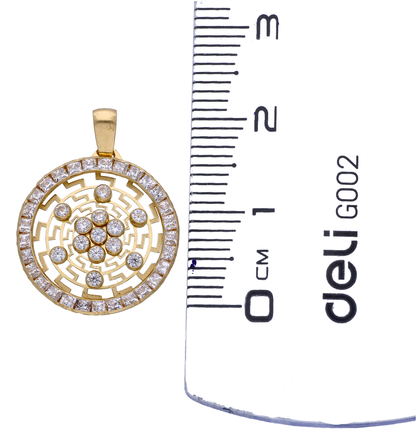 Gold Zircon Pendant 18KT - FKJPND18KU6283