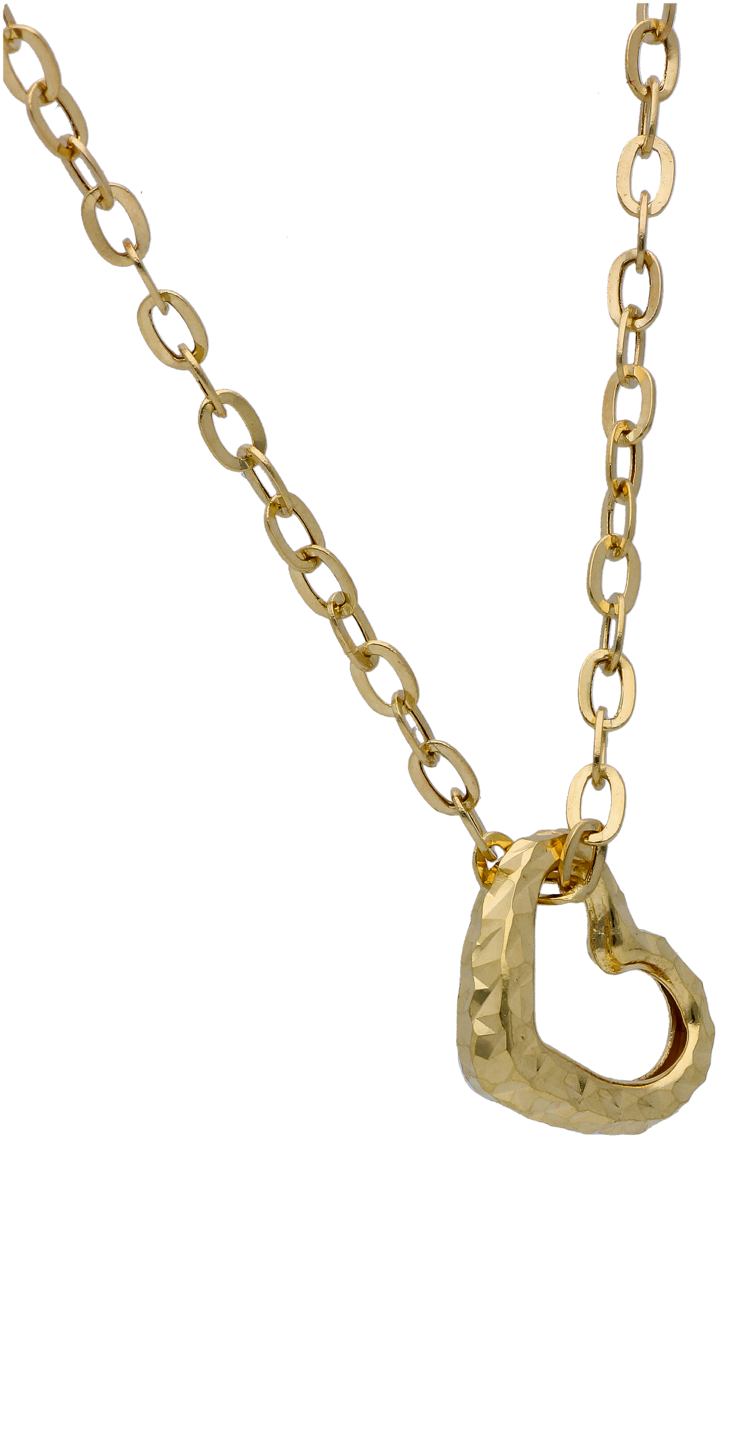 Gold Necklace (Chain with Hollow Heart Pendant) 18KT - FKJNKL18KU6306