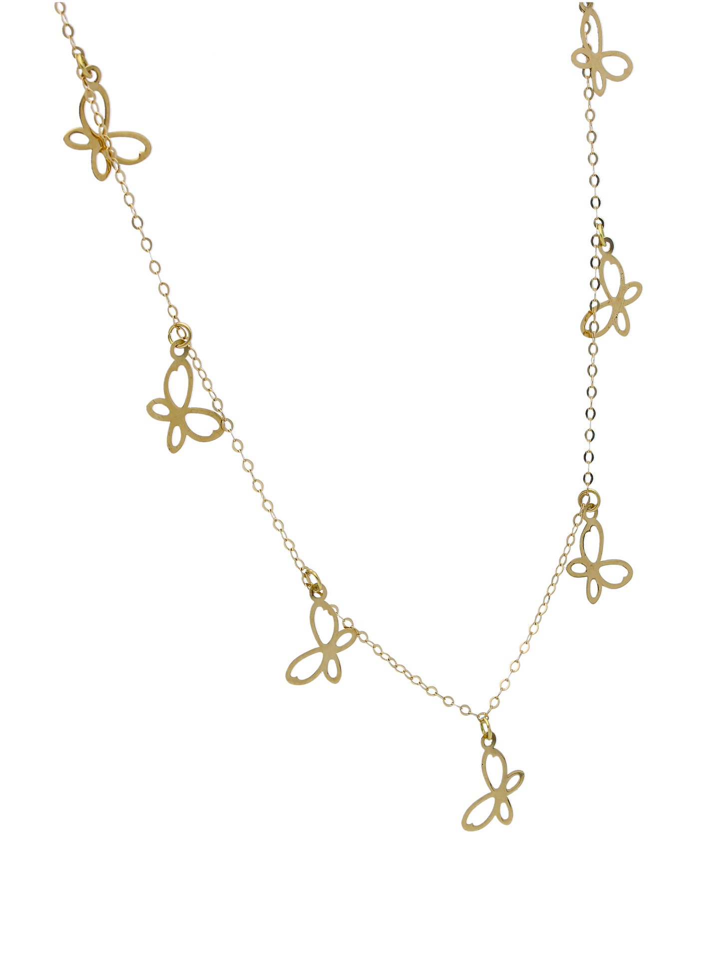 Gold Necklace (Hallow Butterfly Choker) 18KT - FKJNKL18KU6286