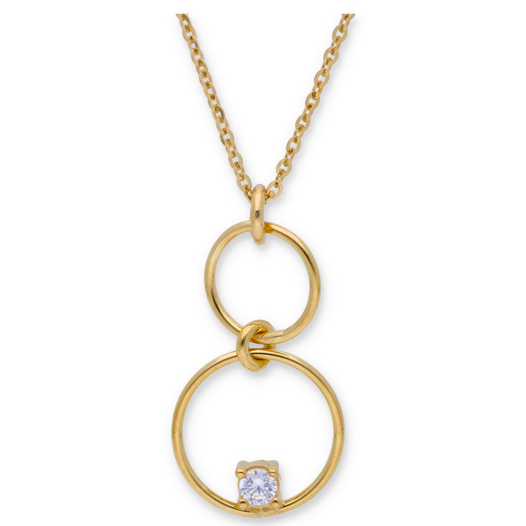 Gold Necklace (Triple Ring Pendant) 18KT - FKJNKL18KU6324