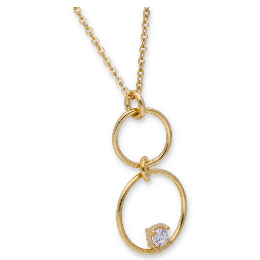 Gold Necklace (Triple Ring Pendant) 18KT - FKJNKL18KU6324