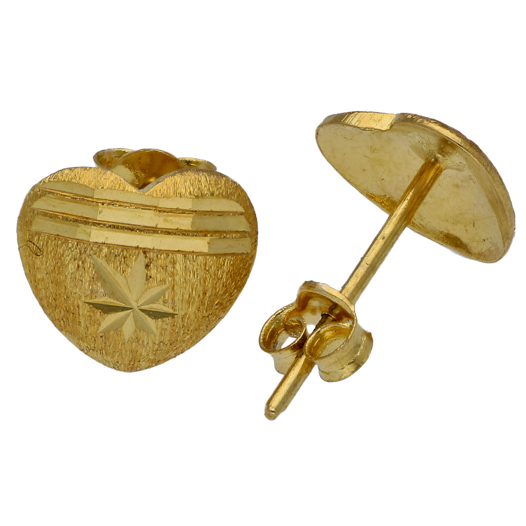 Gold Heart Shaped Pendant Set 18KT - FKJNKLST18KU6489