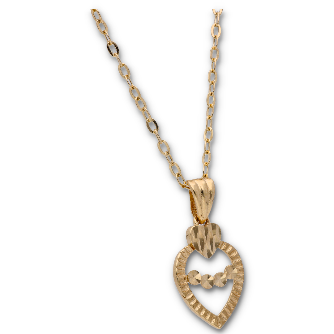 Gold Necklace (Chain with Gold Heart Shaped Pendant) 18KT - FKJNKL18KU6124