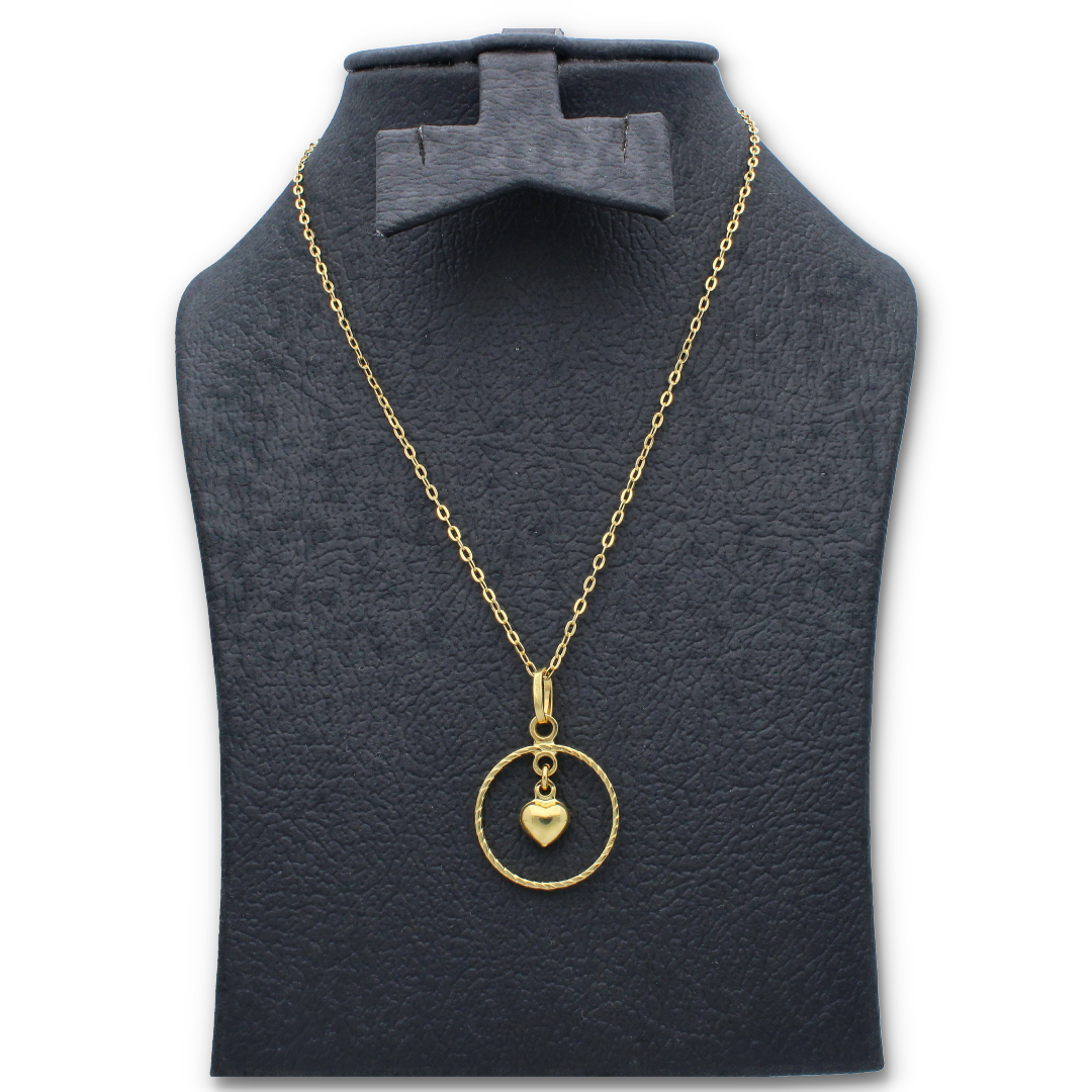 Gold Necklace (Chain with Heart Shaped Pendant) 18KT - FKJNKL18KU6116