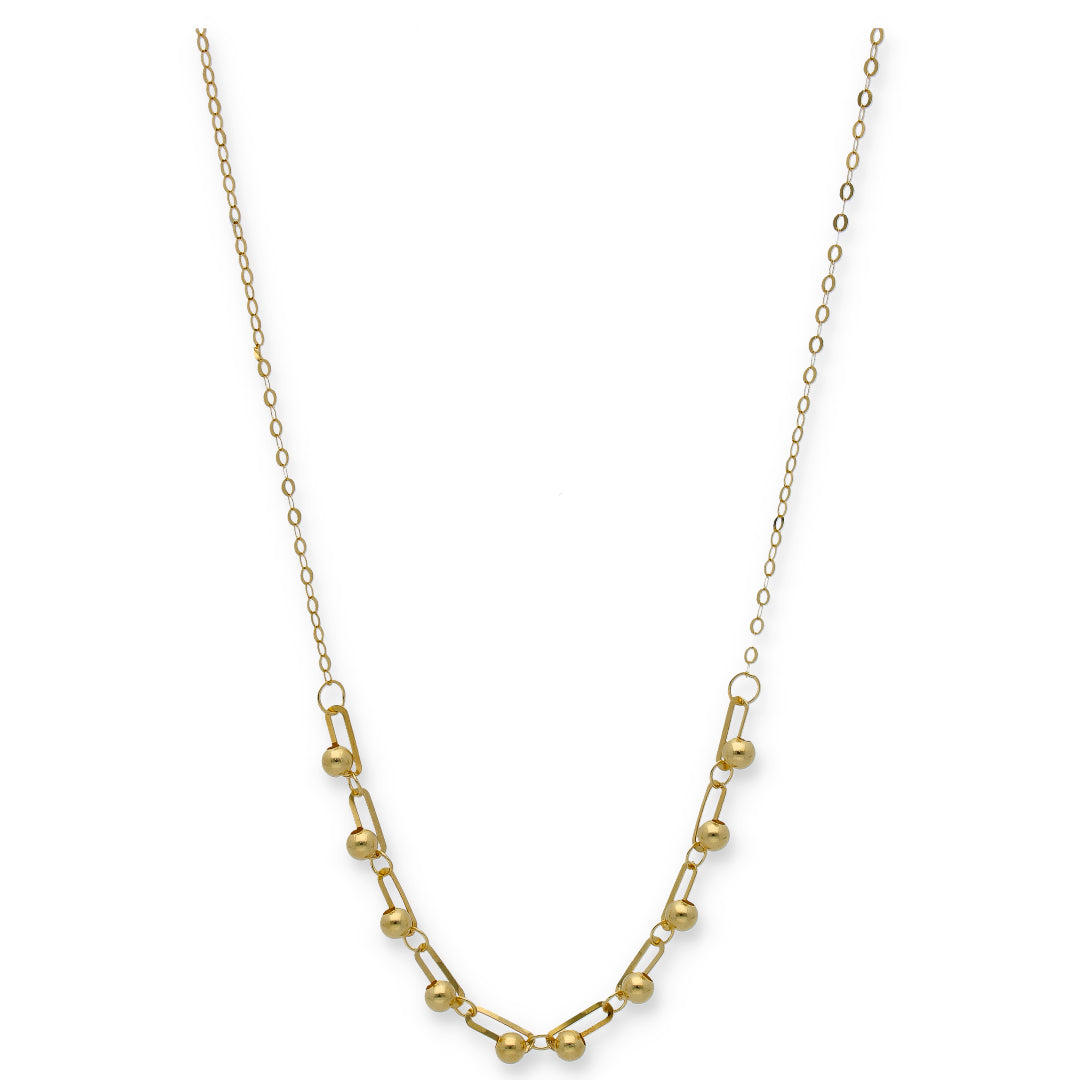 Gold Necklace (Beads In Middle) 18KT - FKJNKL18KU6335