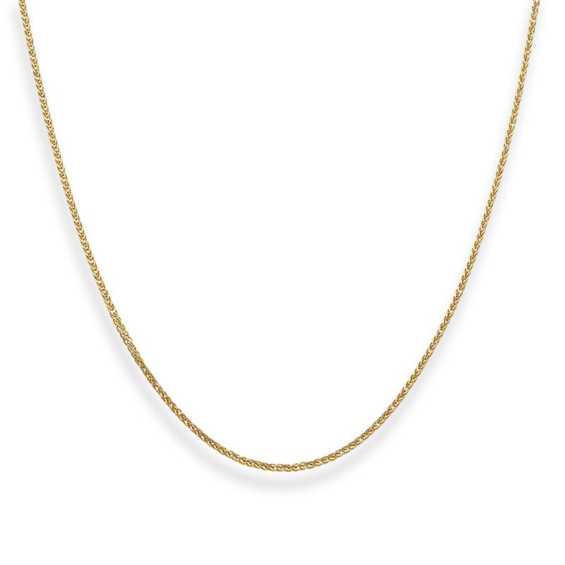Gold 18 Inches Wheat Chain in 18KT - FKJCN18KU6557