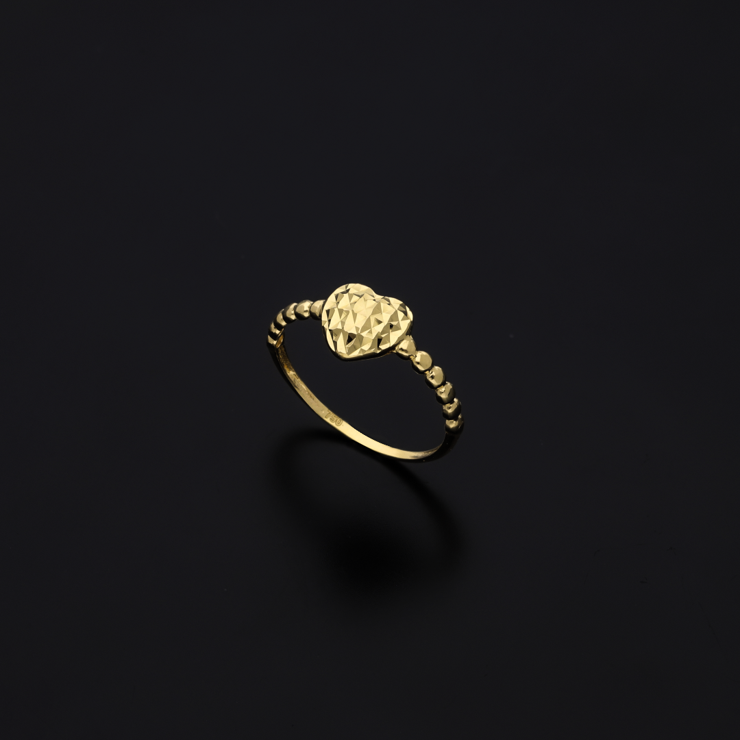 Gold Heart Shaped Ring 18KT - FKJRN18KU6136