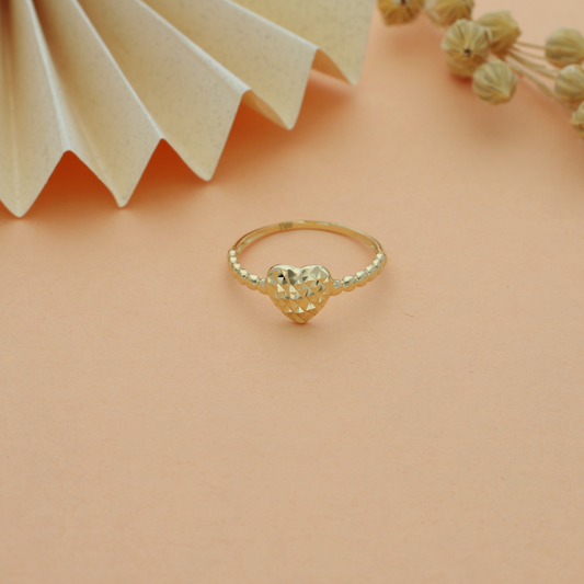 Gold Heart Shaped Ring 18KT - FKJRN18KU6136