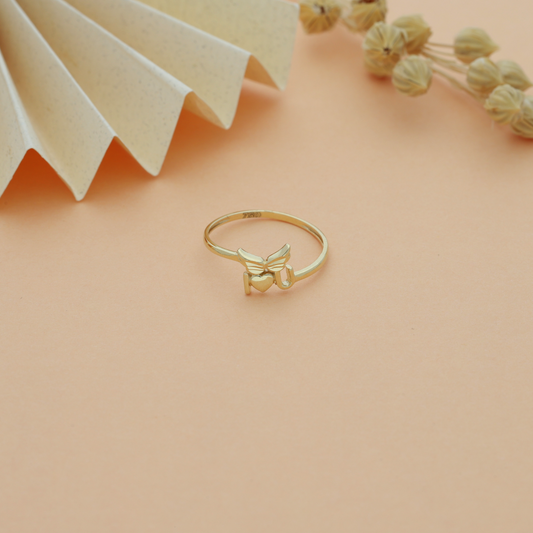 Gold Butterfly Shaped Ring 18KT - FKJRN18KU6139