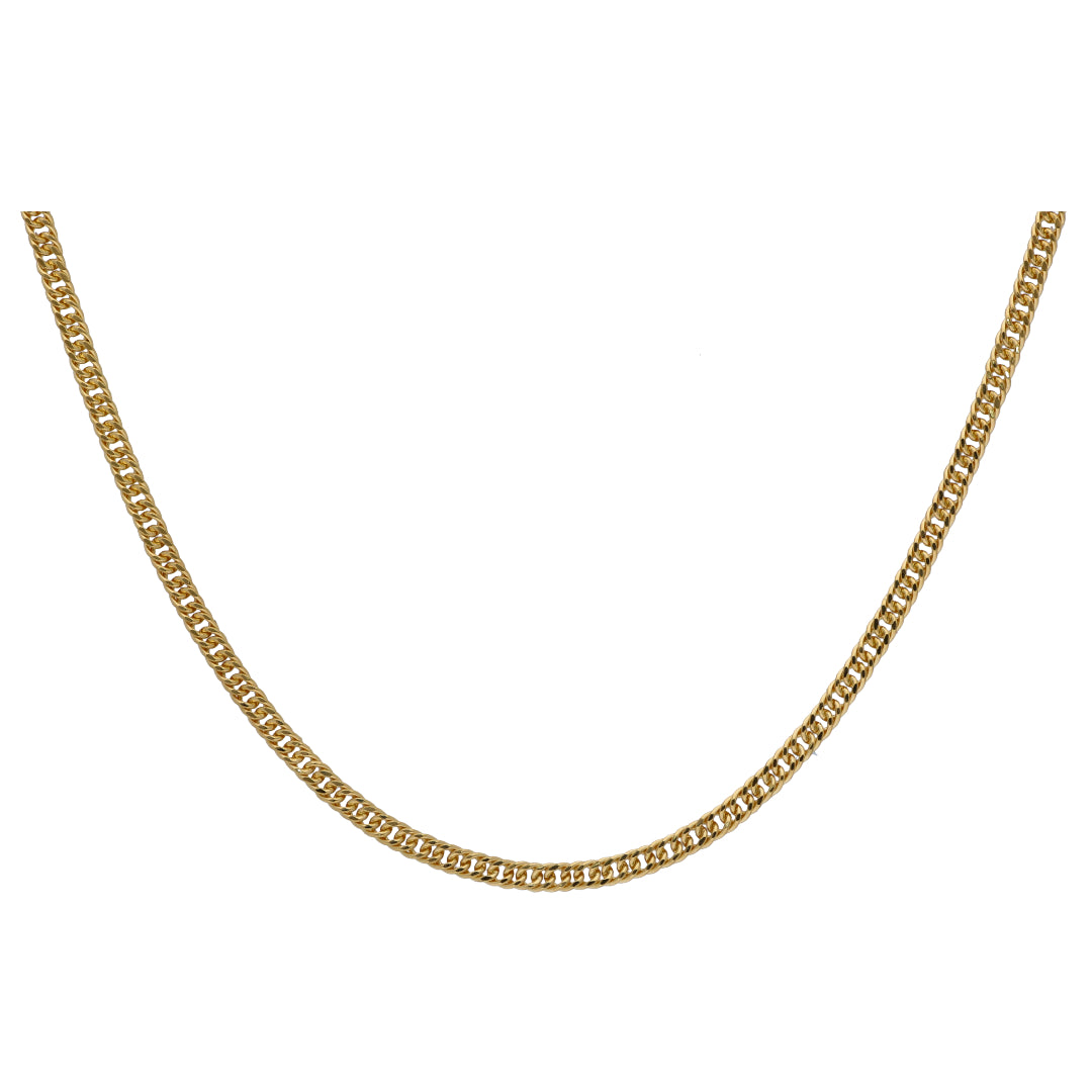 Gold 18 Inches Curb Chain 18KT - FKJCN18KU6546
