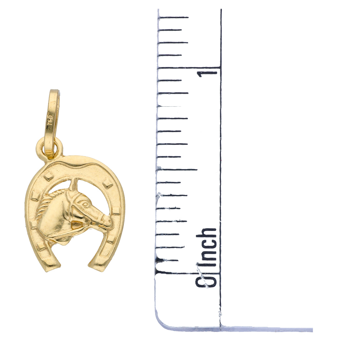 Gold Horseshoe Shaped Pendant 18KT - FKJPND18KU6532