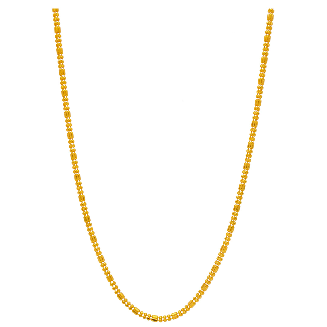 Gold Beaded Chain 22KT - FKJCN22KU6620
