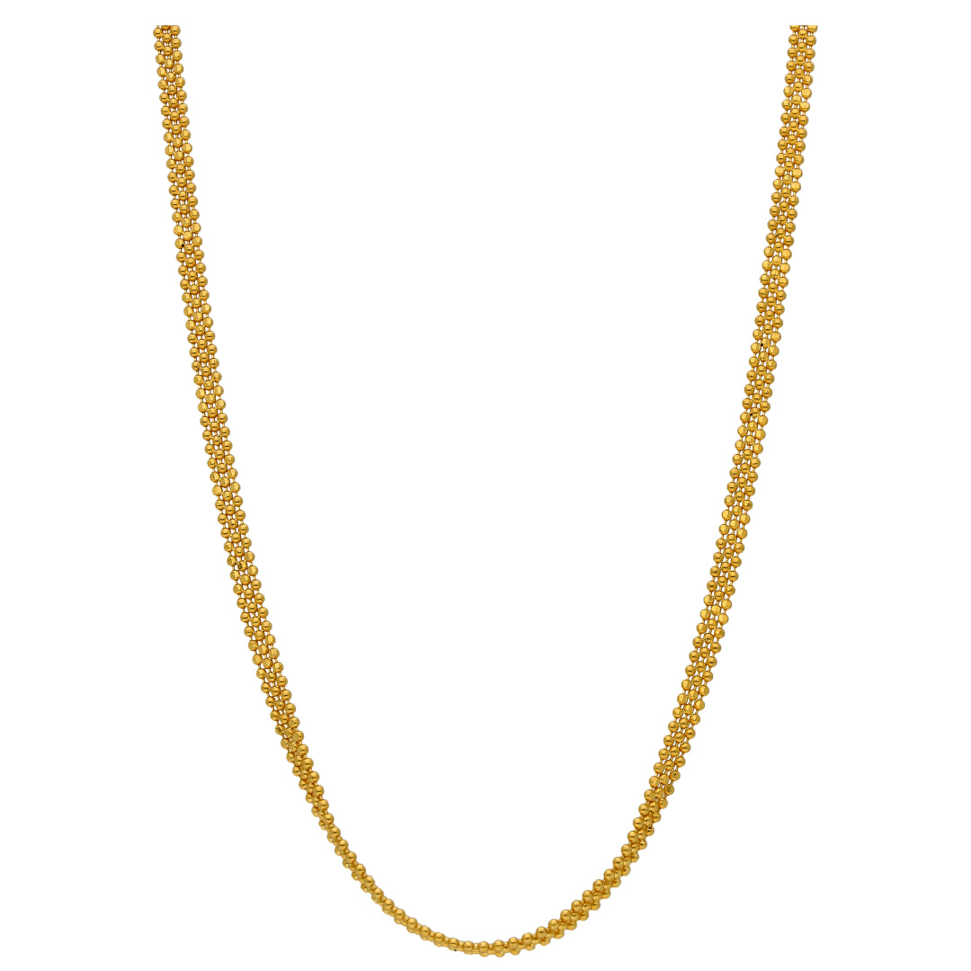 Gold Beaded Chain 22KT - FKJCN22KU6628