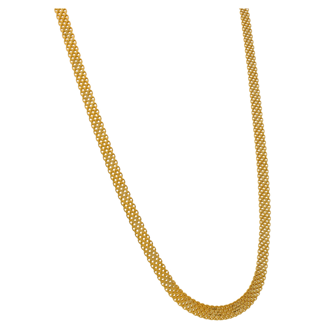 Gold Interlink Flat Chain 22KT - FKJCN22KU6632