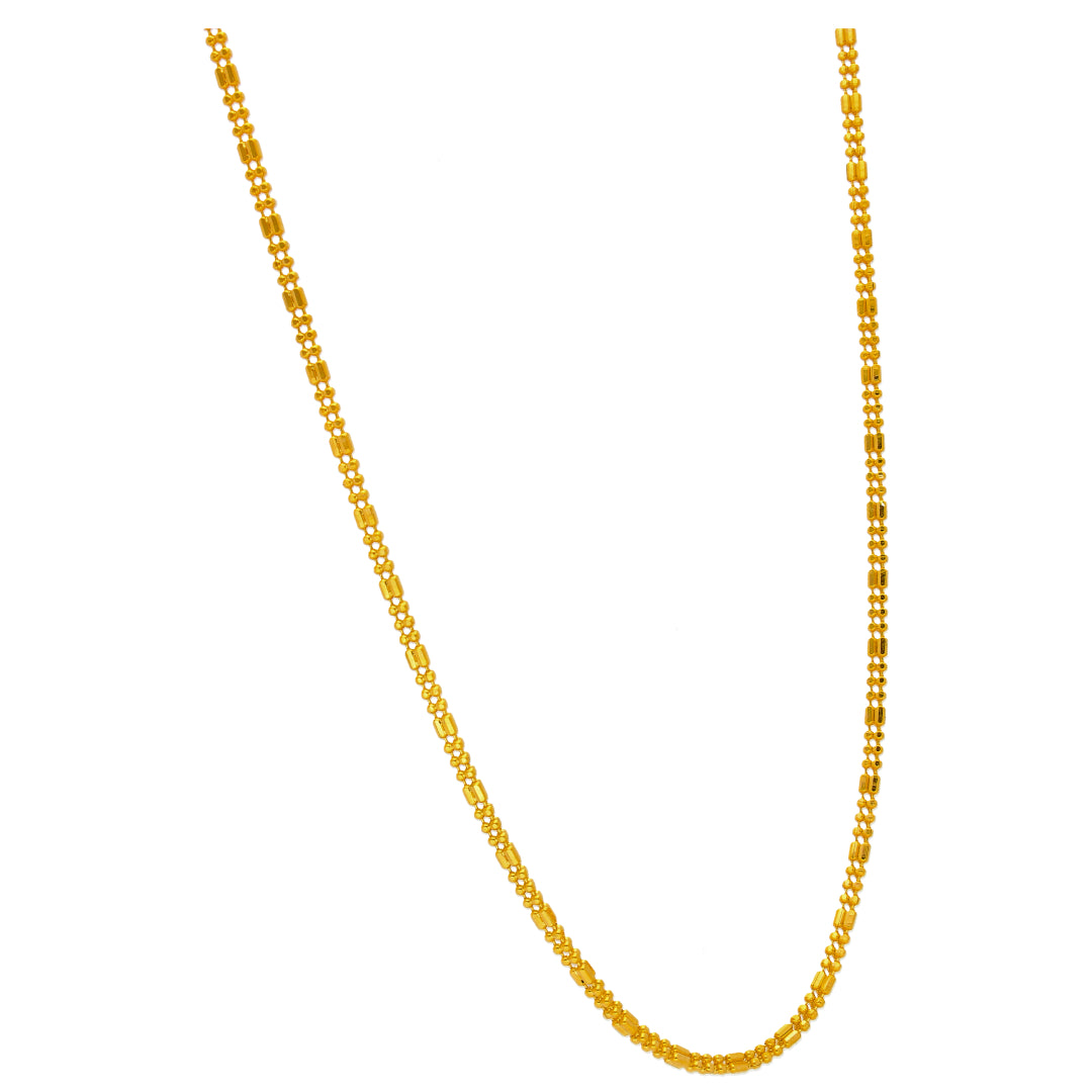 Gold Beaded Chain 22KT - FKJCN22KU6620