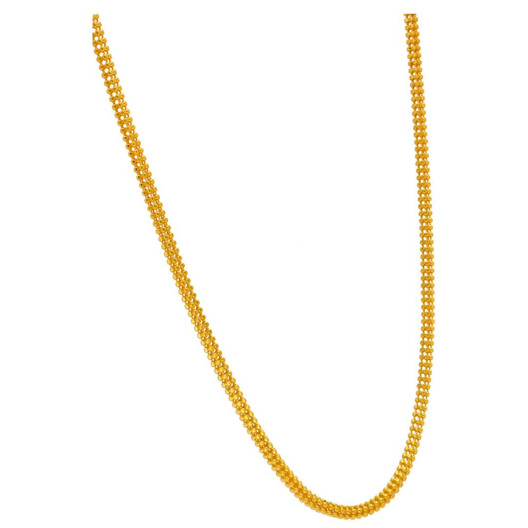 Gold Beaded Chain 22KT - FKJCN22KU6621