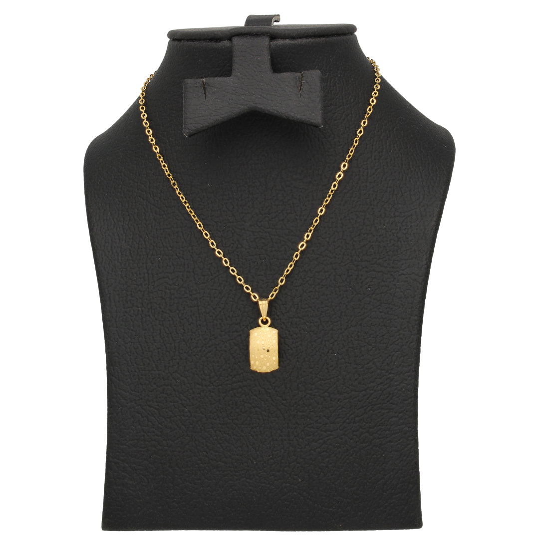 Gold Necklace (Chain with Rectangle Shaped Pendant) 18KT - FKJNKL18KU6612