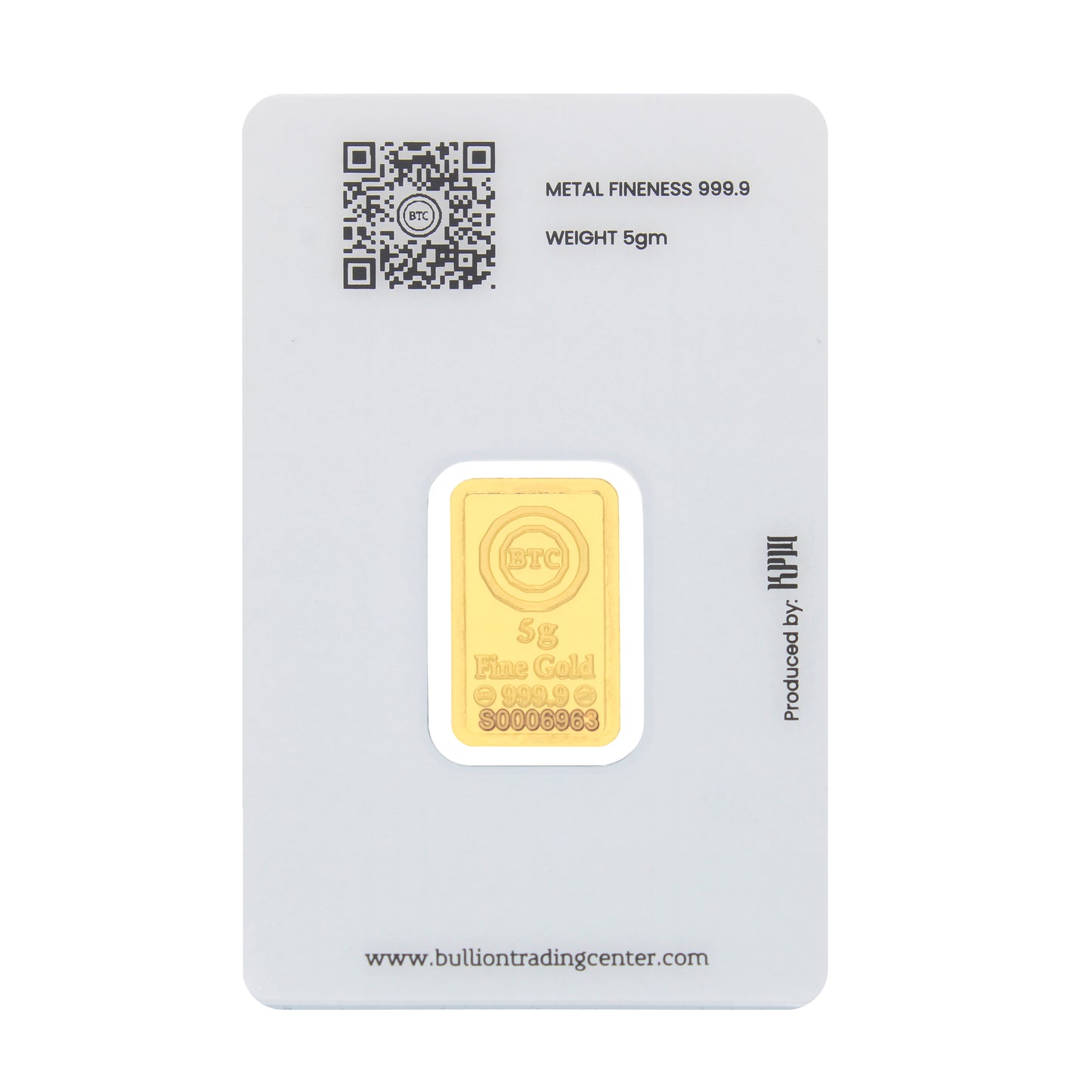 BTC 5 Grams The Door of the Kaaba Gold Bar 24KT - FKJGBR24K6610