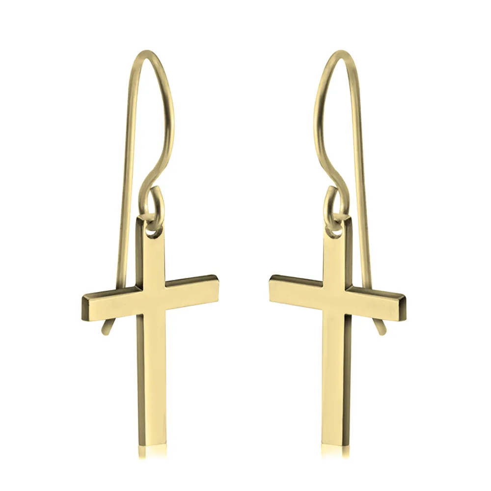 Gold & Silver Personalized Cross Name Earrings - FKJERNU6251