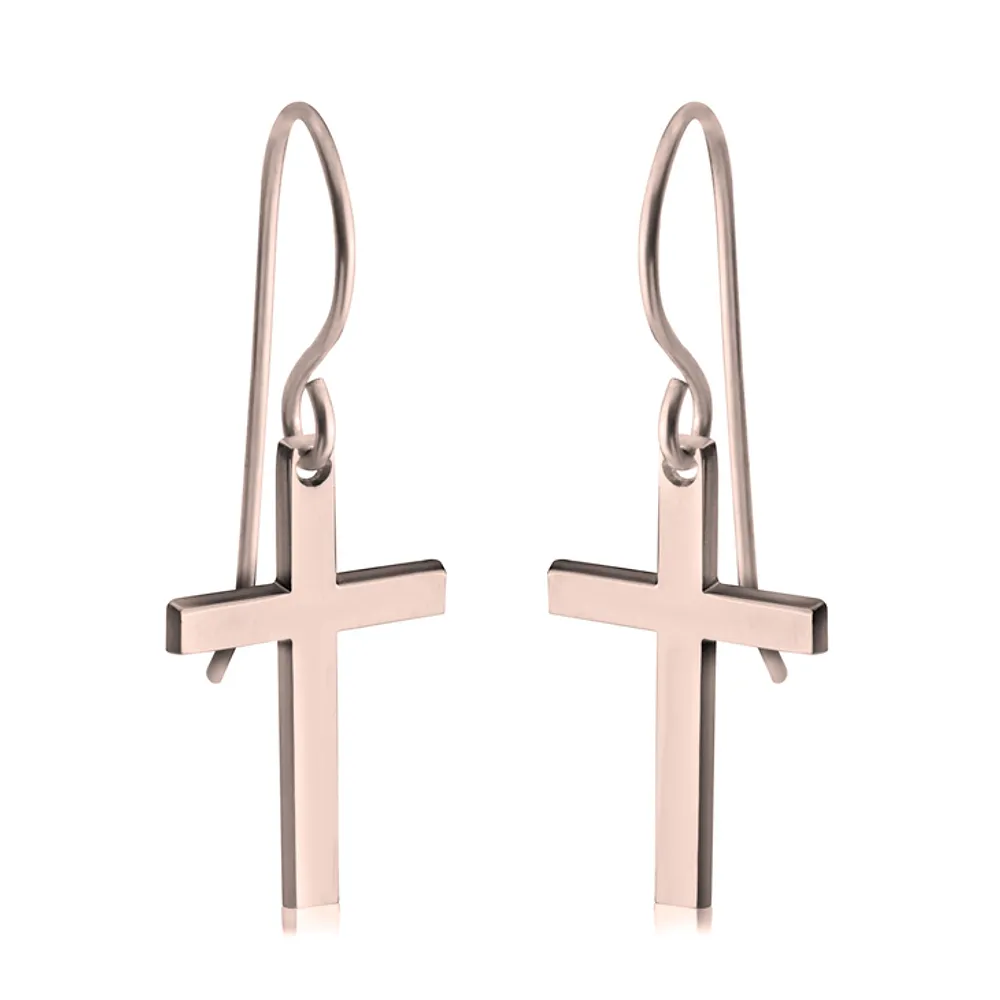 Gold & Silver Personalized Cross Name Earrings - FKJERNU6251