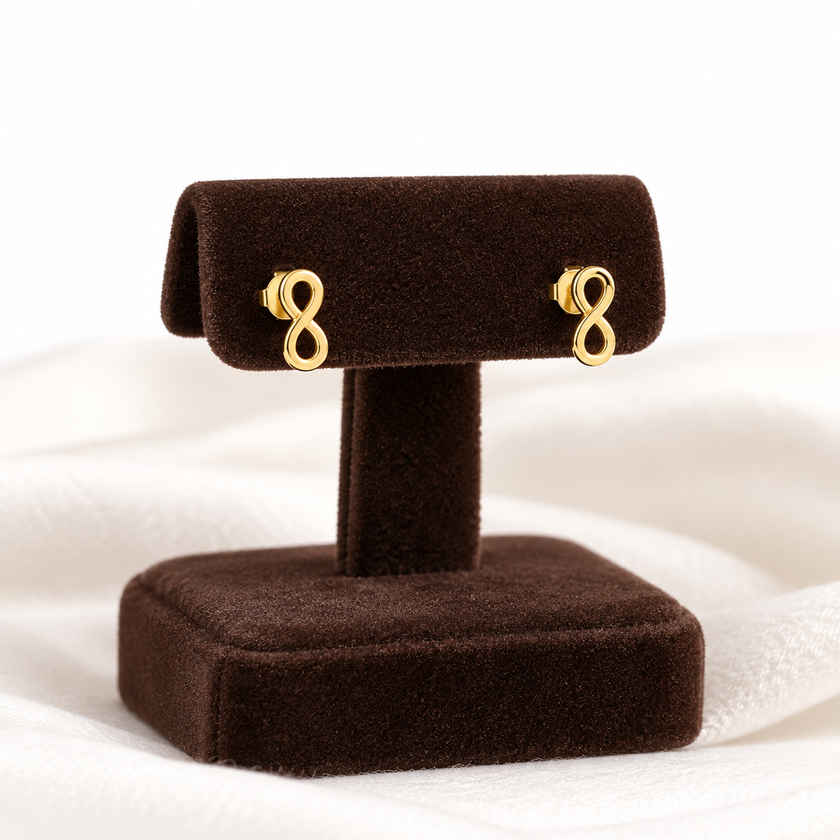 Gold Infinity Shaped Earrings 18KT - FKJERN18KU6456