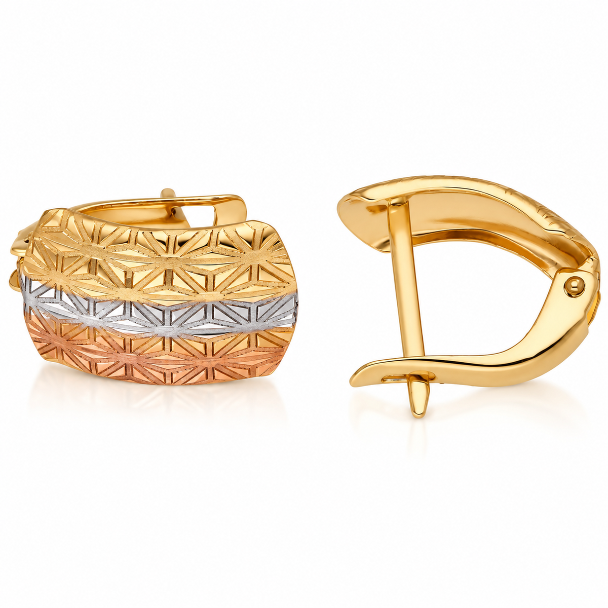 Gold Hoop Shaped Earrings 18KT - FKJERN18KU6461