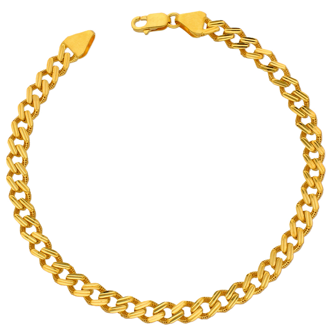 Gold Curb Bracelet 22KT - FKJBRL22KU6656