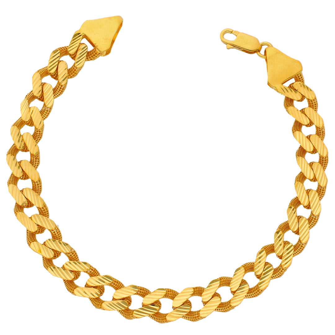 Gold Curb Bracelet 22KT - FKJBRL22KU6659