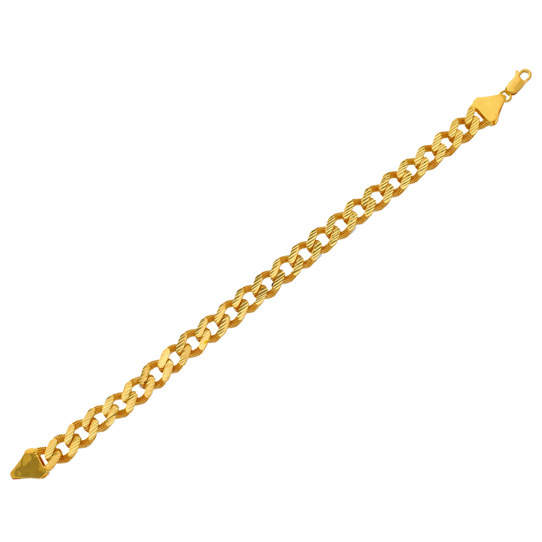 Gold Curb Bracelet 22KT - FKJBRL22KU6659