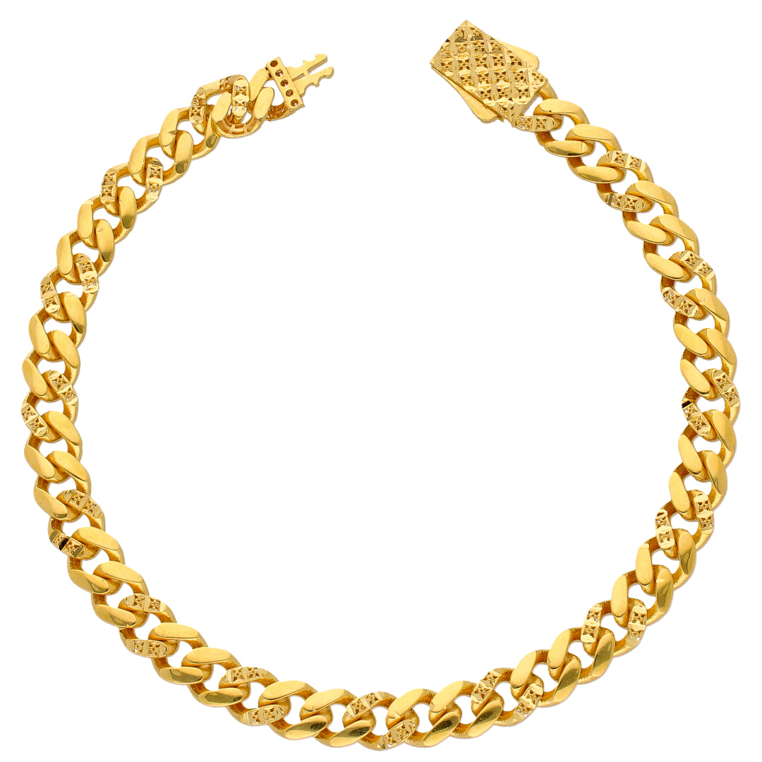 Gold Curb Bracelet 22KT - FKJBRL22KU6660