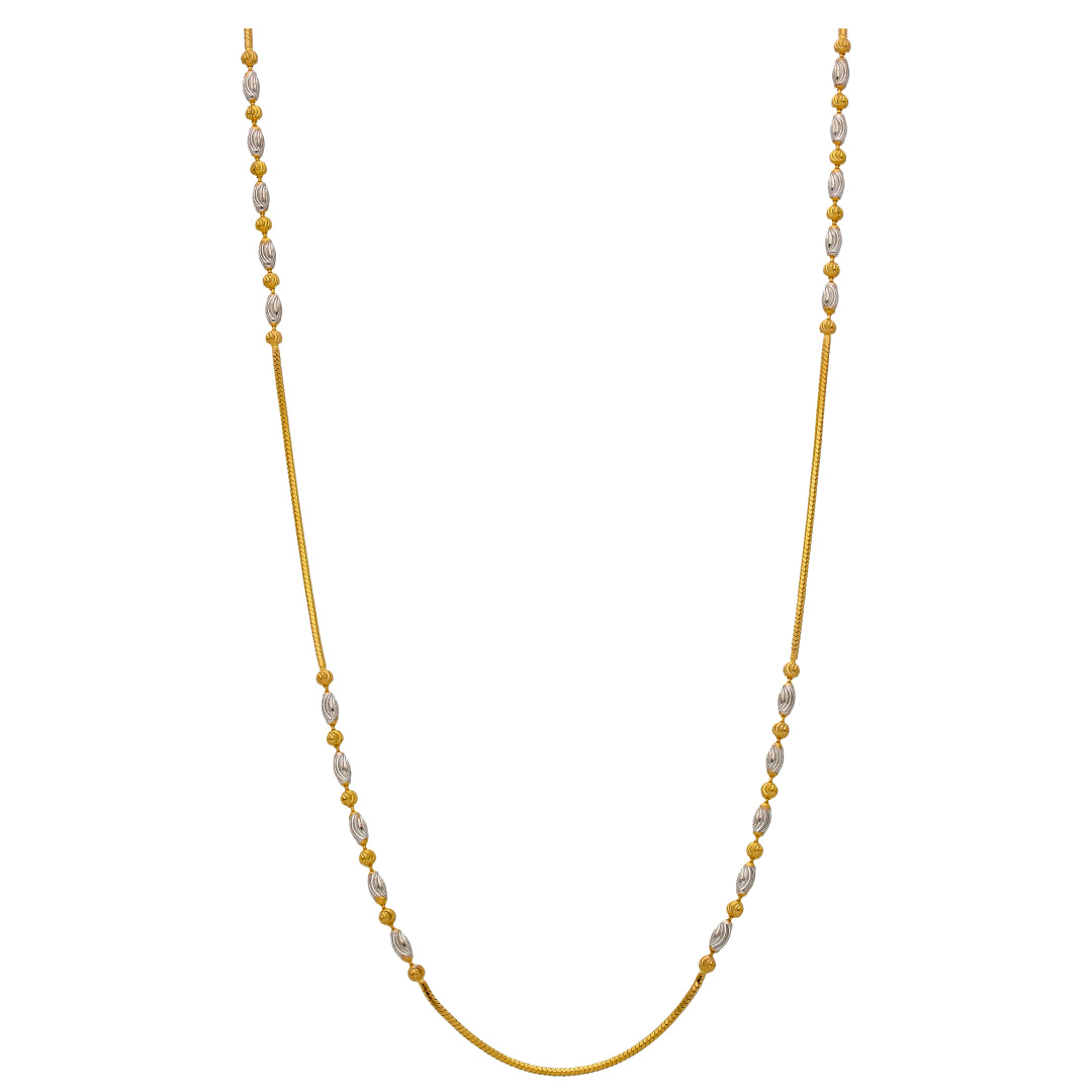 Gold Hexagonal Ball Chain 22KT - FKJCN22KU6643