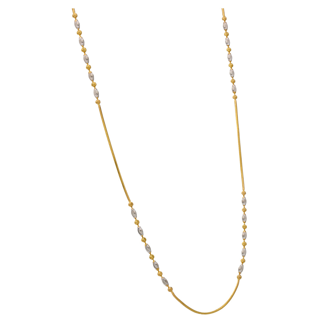 Gold Hexagonal Ball Chain 22KT - FKJCN22KU6643