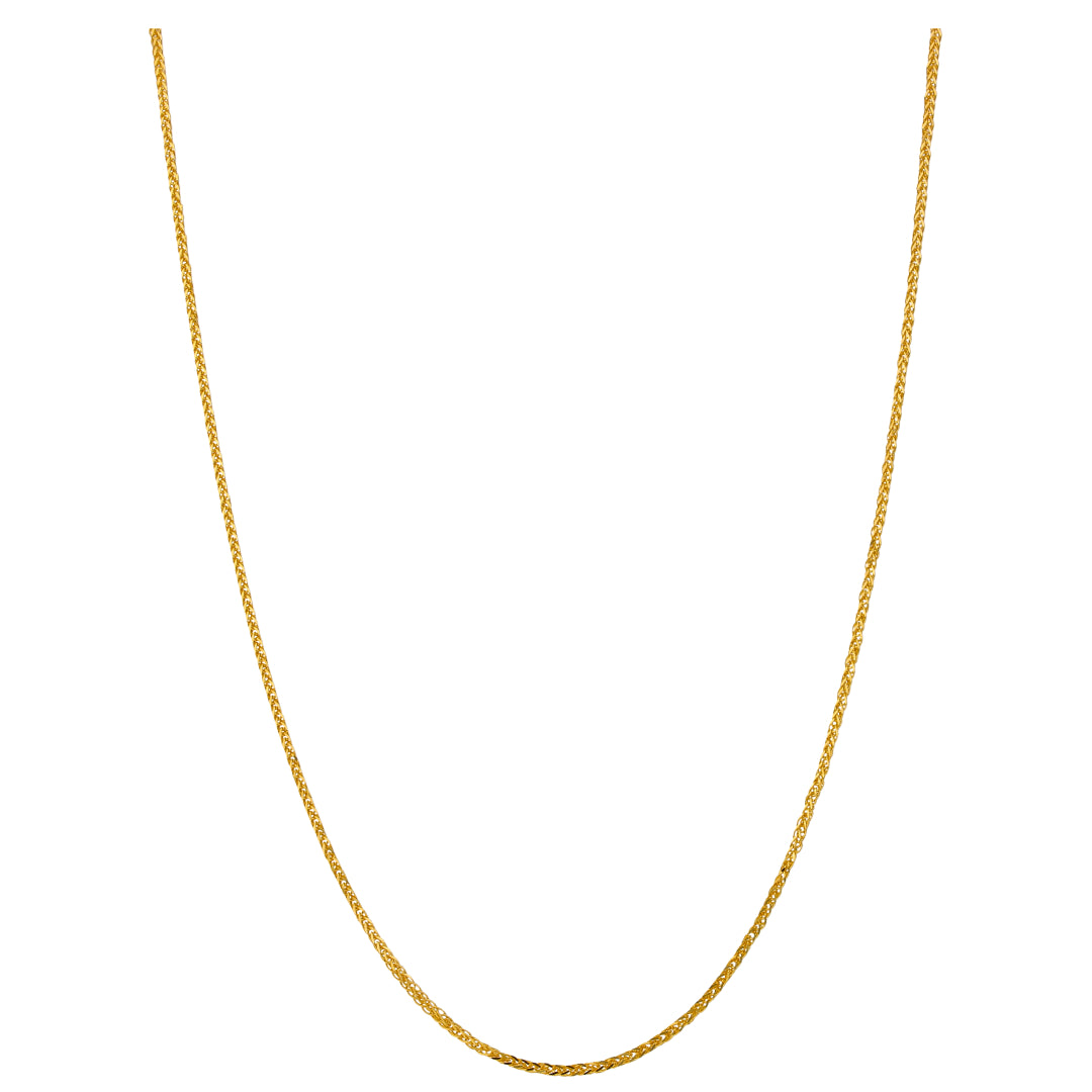 Gold Thin Wheat Chain 22KT - FKJCN22KU6651