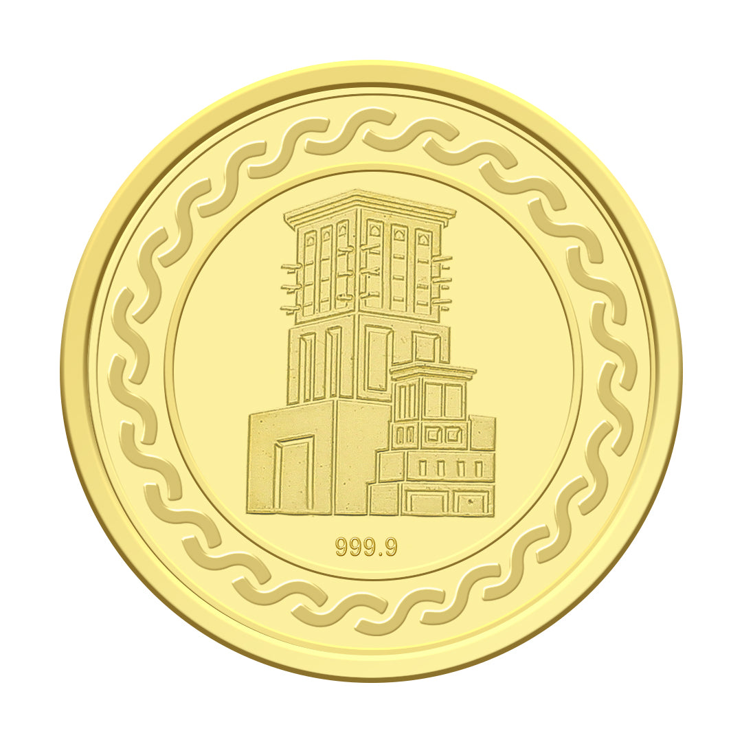 Gold 8 Gram Dubai Palm Coin 24KT 999.9 Purity - FKJCON24KU4014