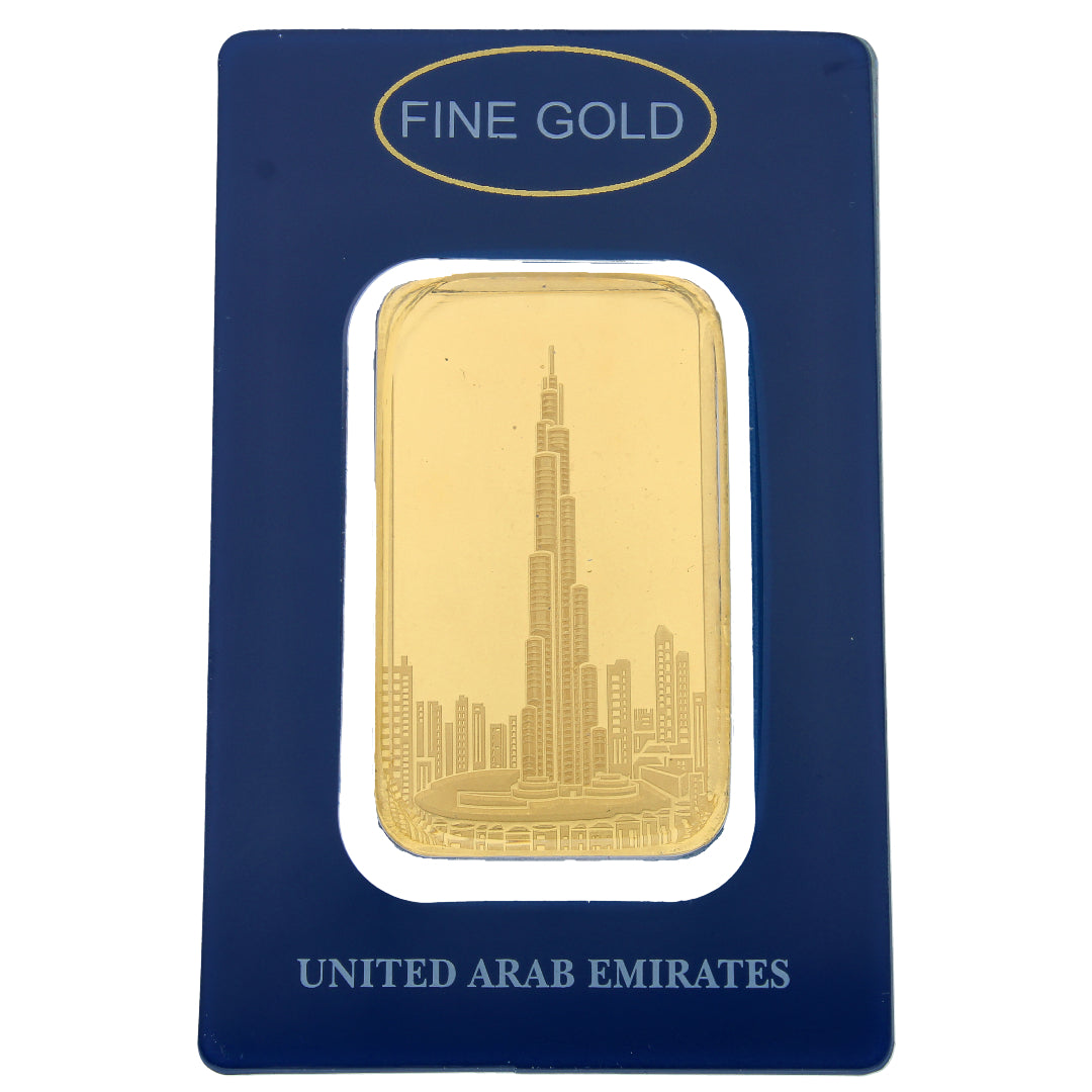 50g Burj Khalifa Pure 999.9 Fine Gold Bar 24KT - FKJGBR24K2346