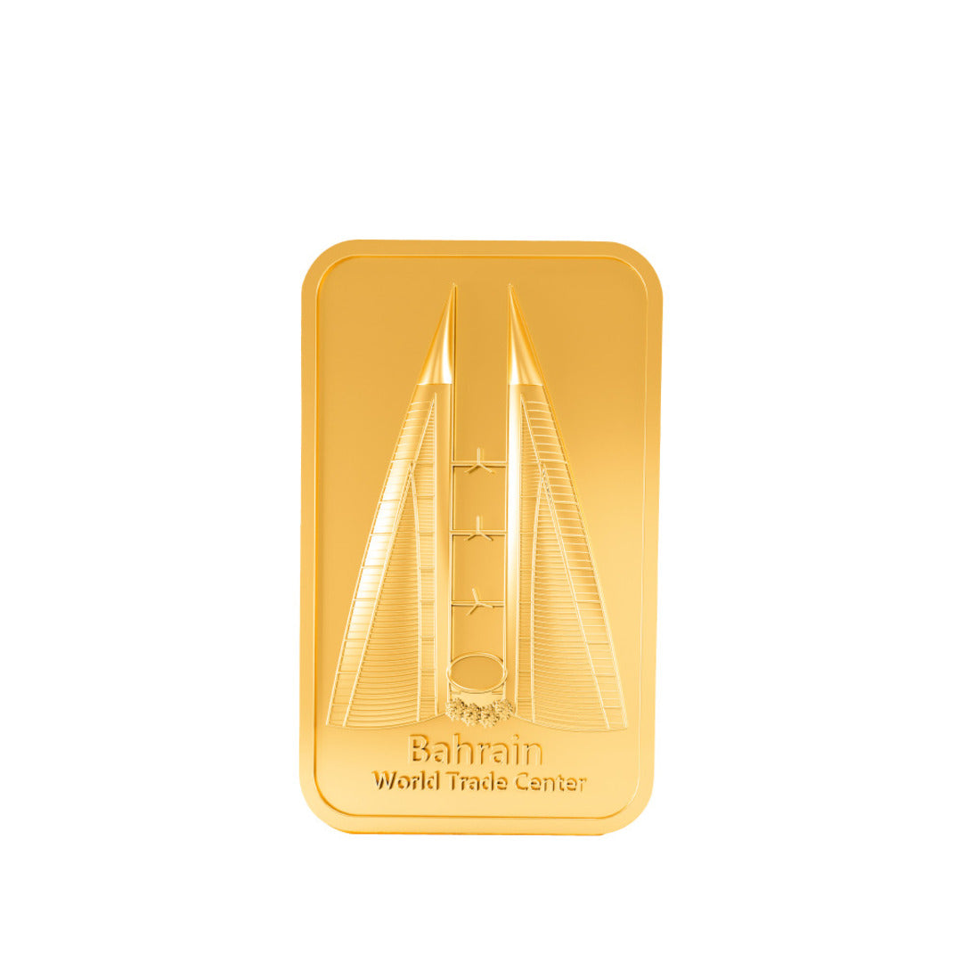 BTC 5 Grams Bahrain Towers Gold Bar 24KT - FKJGBR24K6609