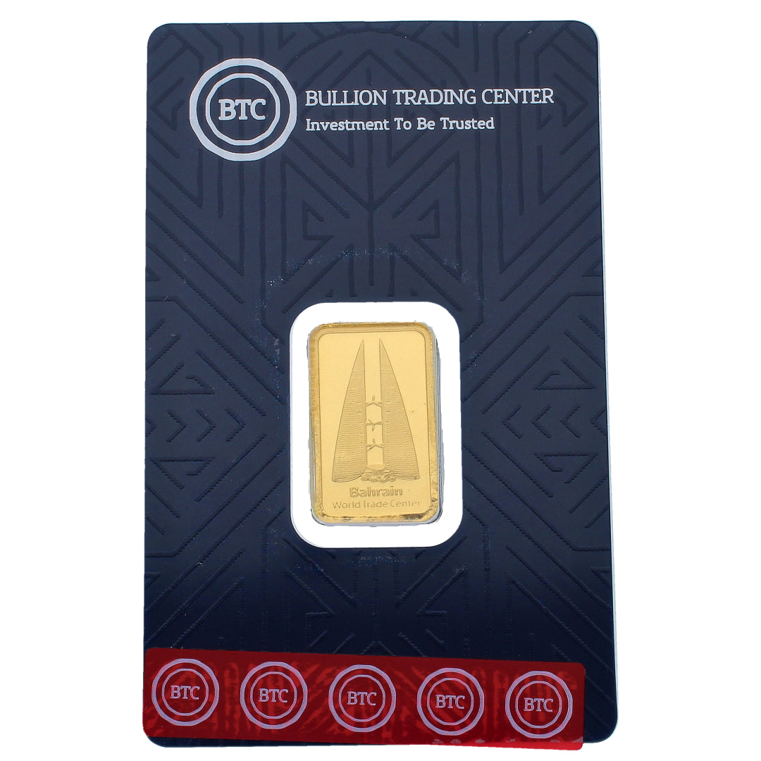 BTC 10 Grams Bahrain Towers Gold Bar 24KT - FKJGBR24K6688