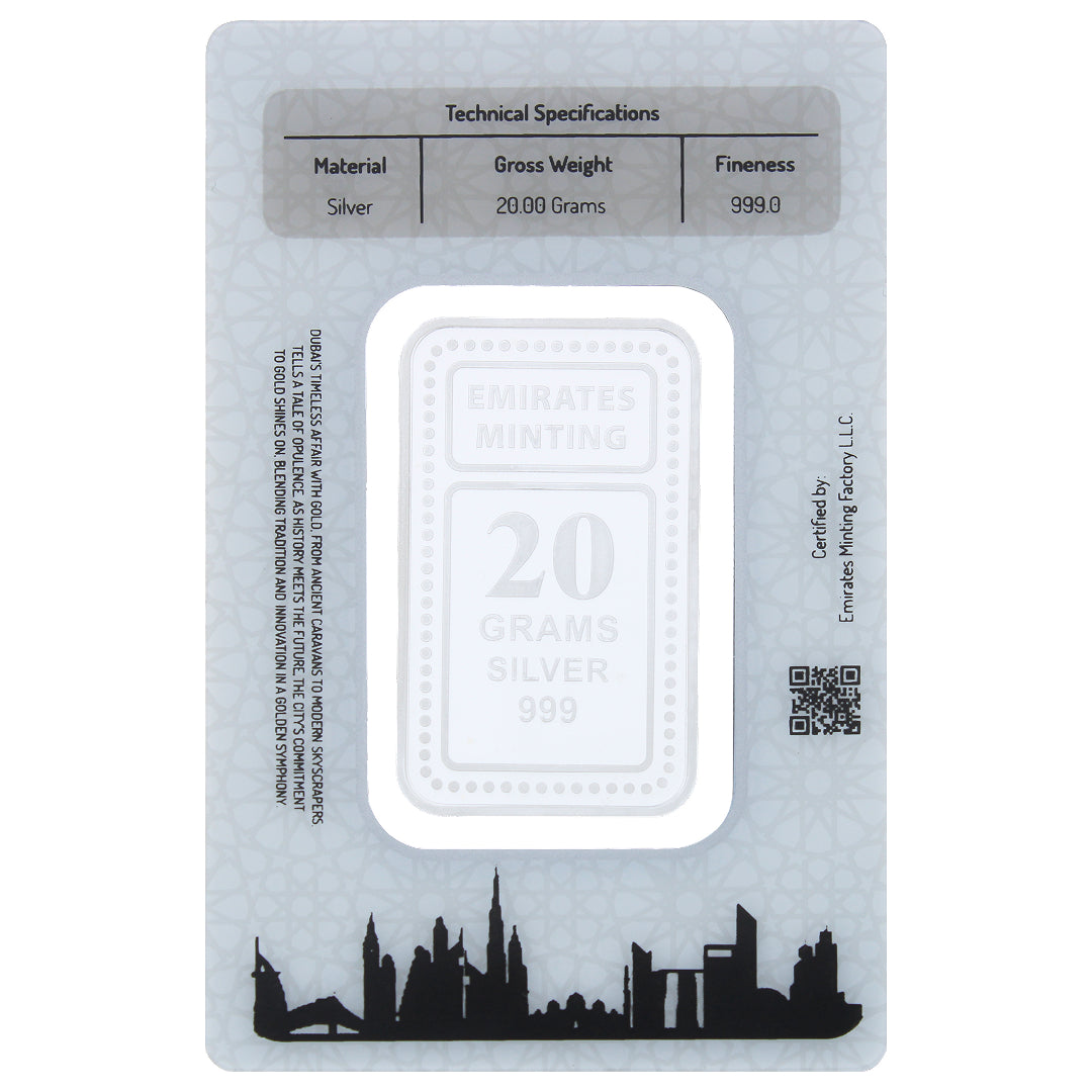 Emirates Minting 20 Grams Flower Silver Bar 999 Purity - FKJGBRSL2263