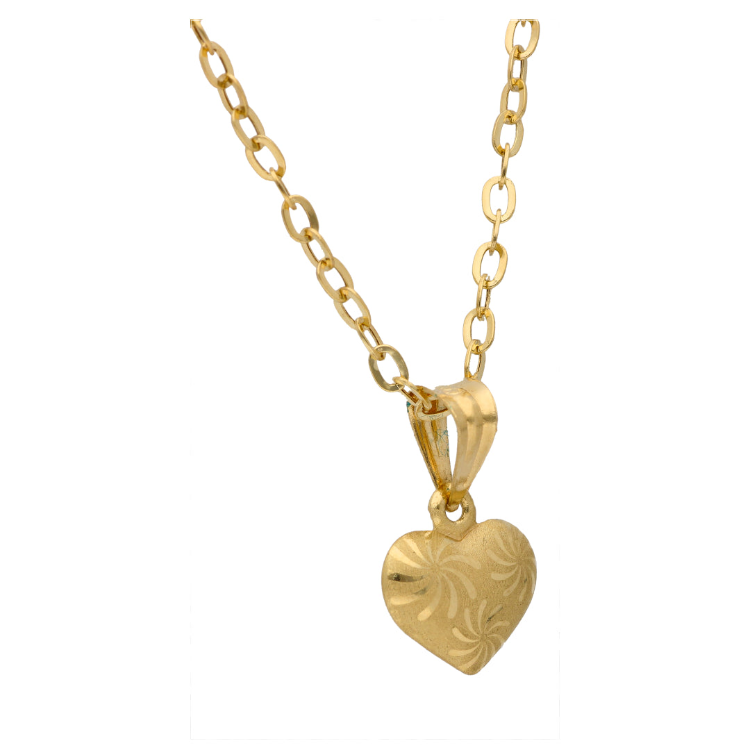 Gold Necklace (Chain with Heart Shaped Pendant) 18KT - FKJNKL18KU6609