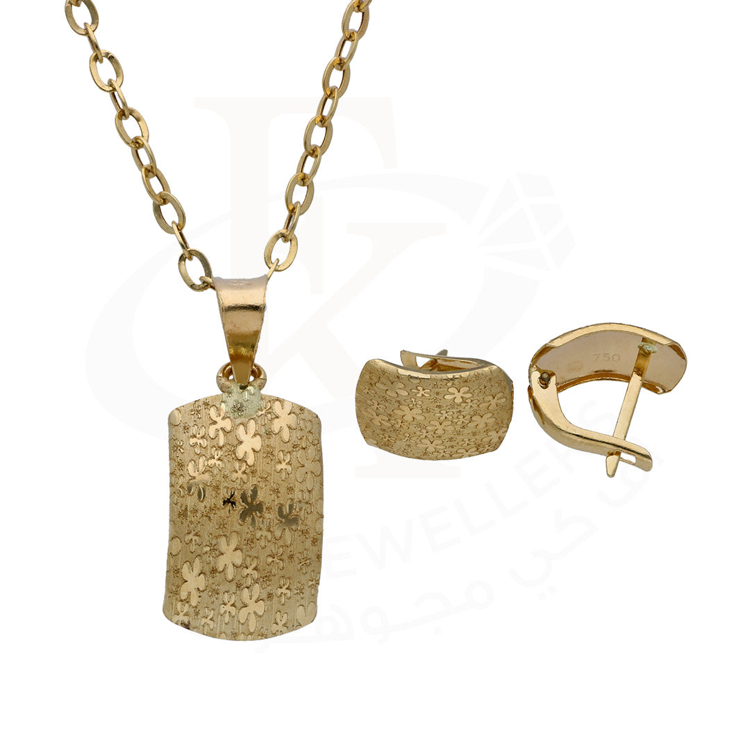 Gold Hoop Pendant Sets 18KT - FKJNKLST18KU6474