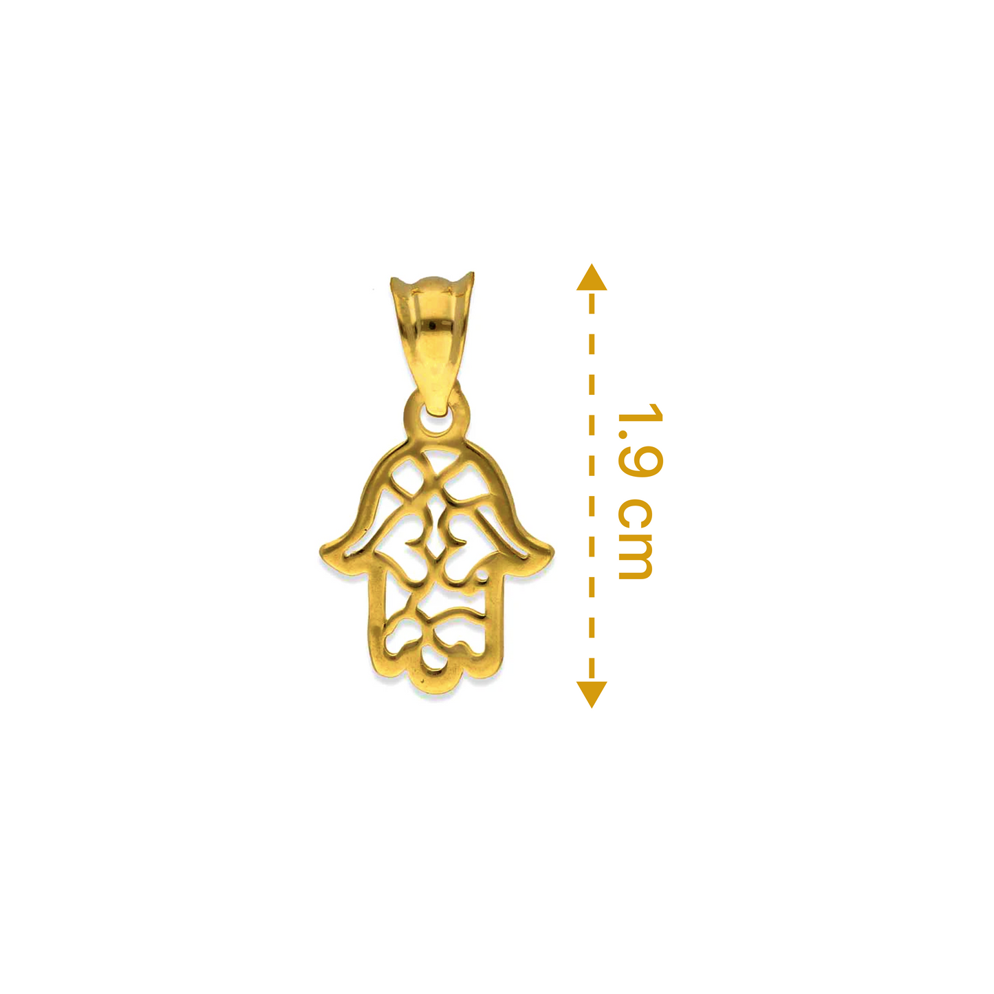 Gold Hamsa Hand Pendant 18KT - FKJPND18KU1086