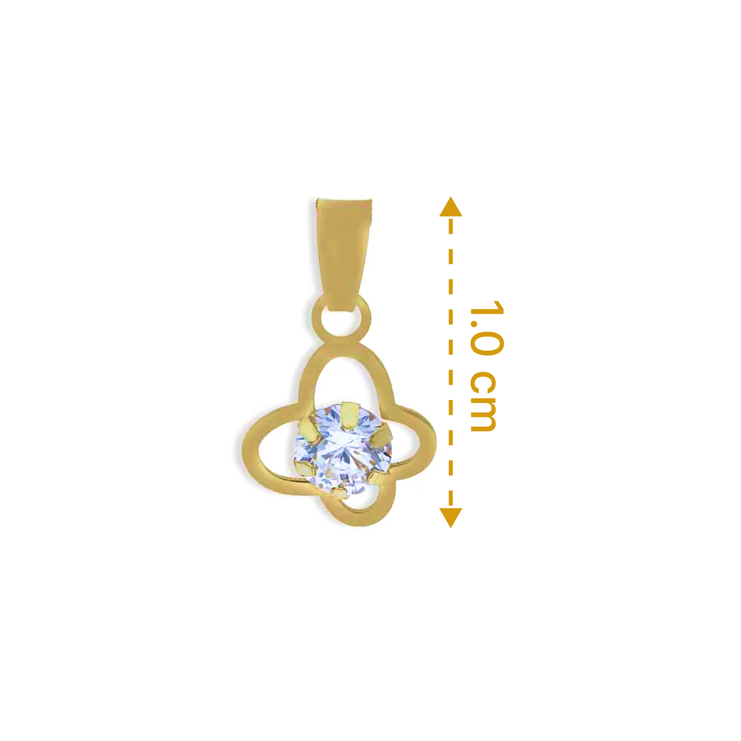 Gold Butterfly With Solitaire Pendant 18KT - FKJPND18KU1115