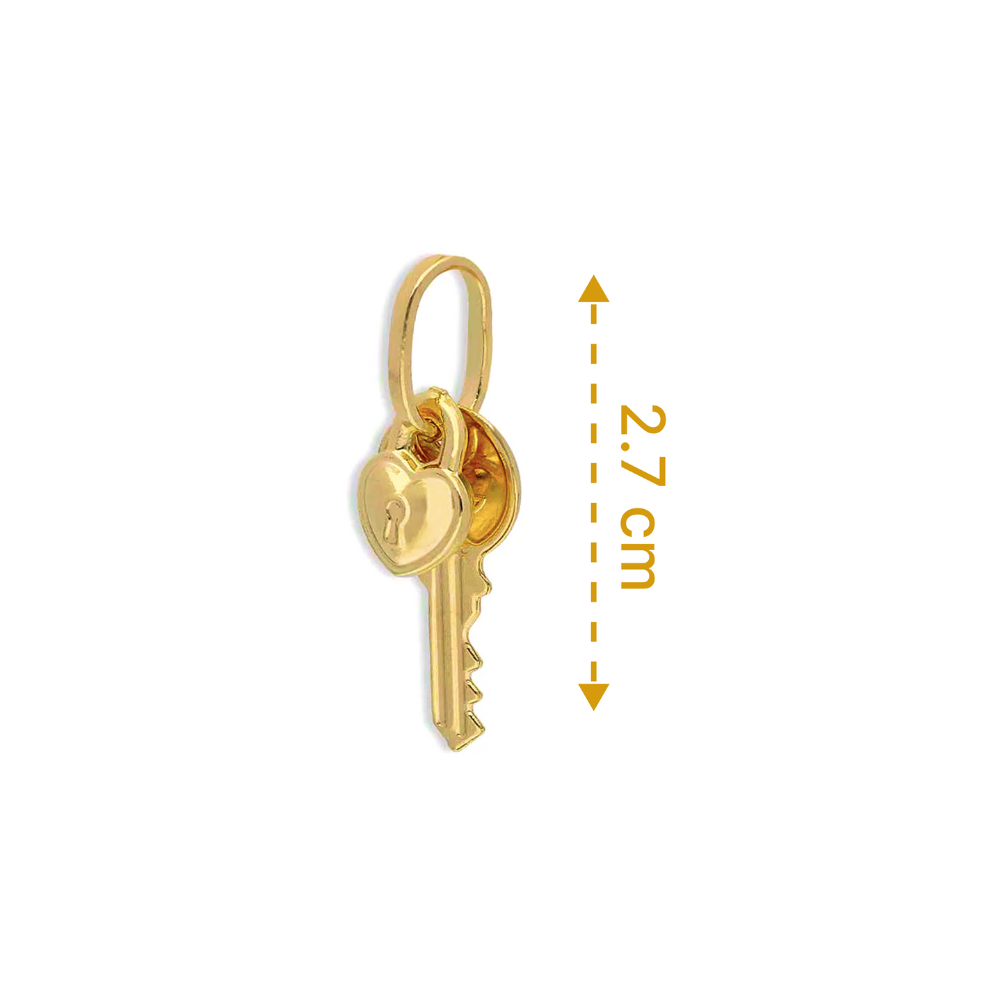 Gold Key and Heart Lock Pendant 18KT - FKJPND18KU1124