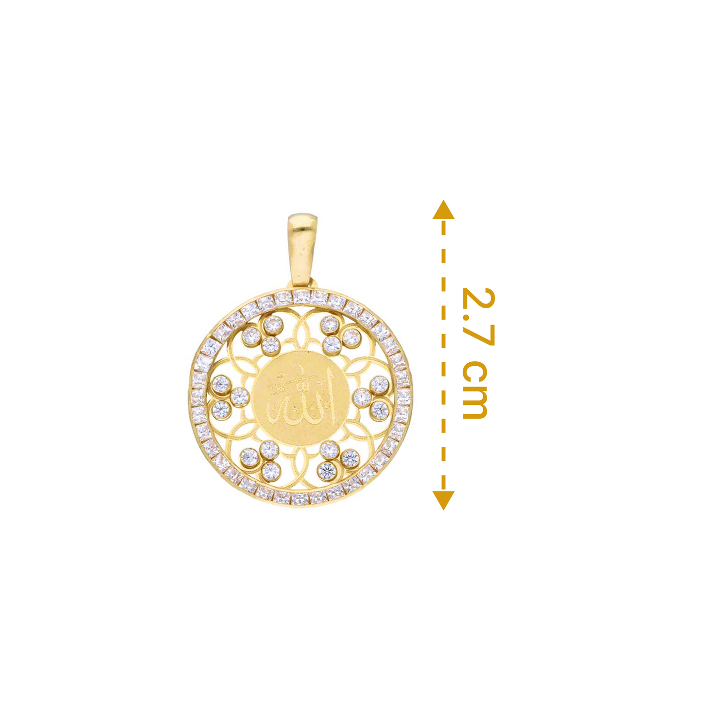 Gold Allah Pendant 18KT - FKJPND18KU1151