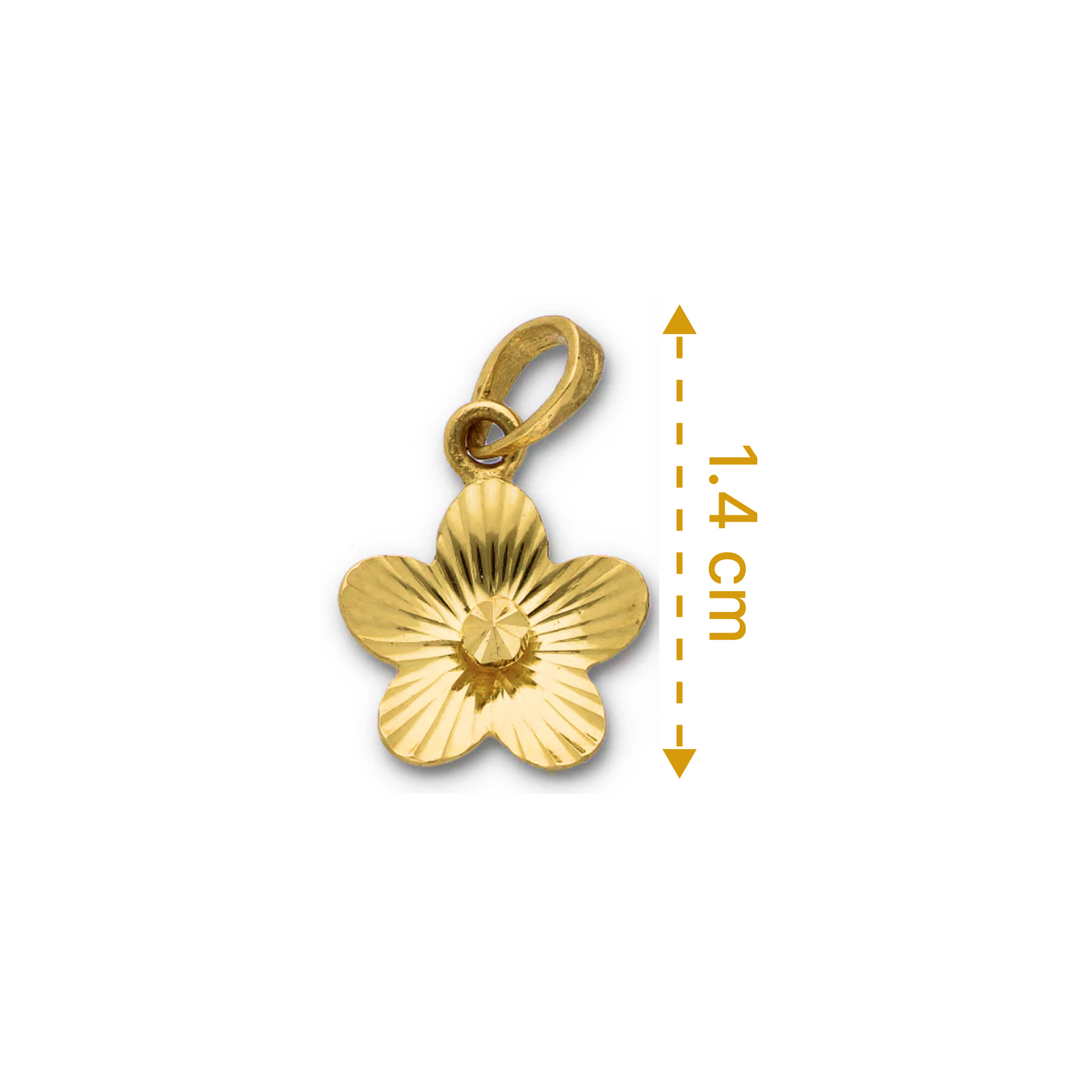 Gold Flower Shaped Pendant 18KT - FKJPND18KU6117