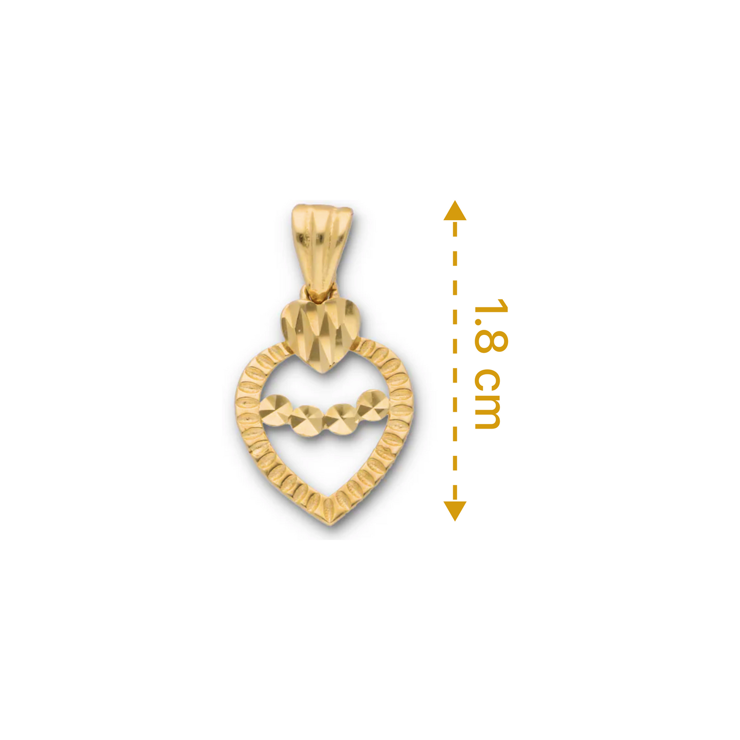 Gold Heart Shaped Pendant 18KT - FKJPND18KU6124