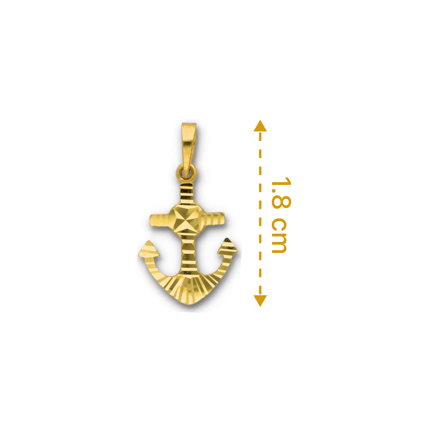 Gold Anchor Shaped Pendant 18KT - FKJPND18KU6128