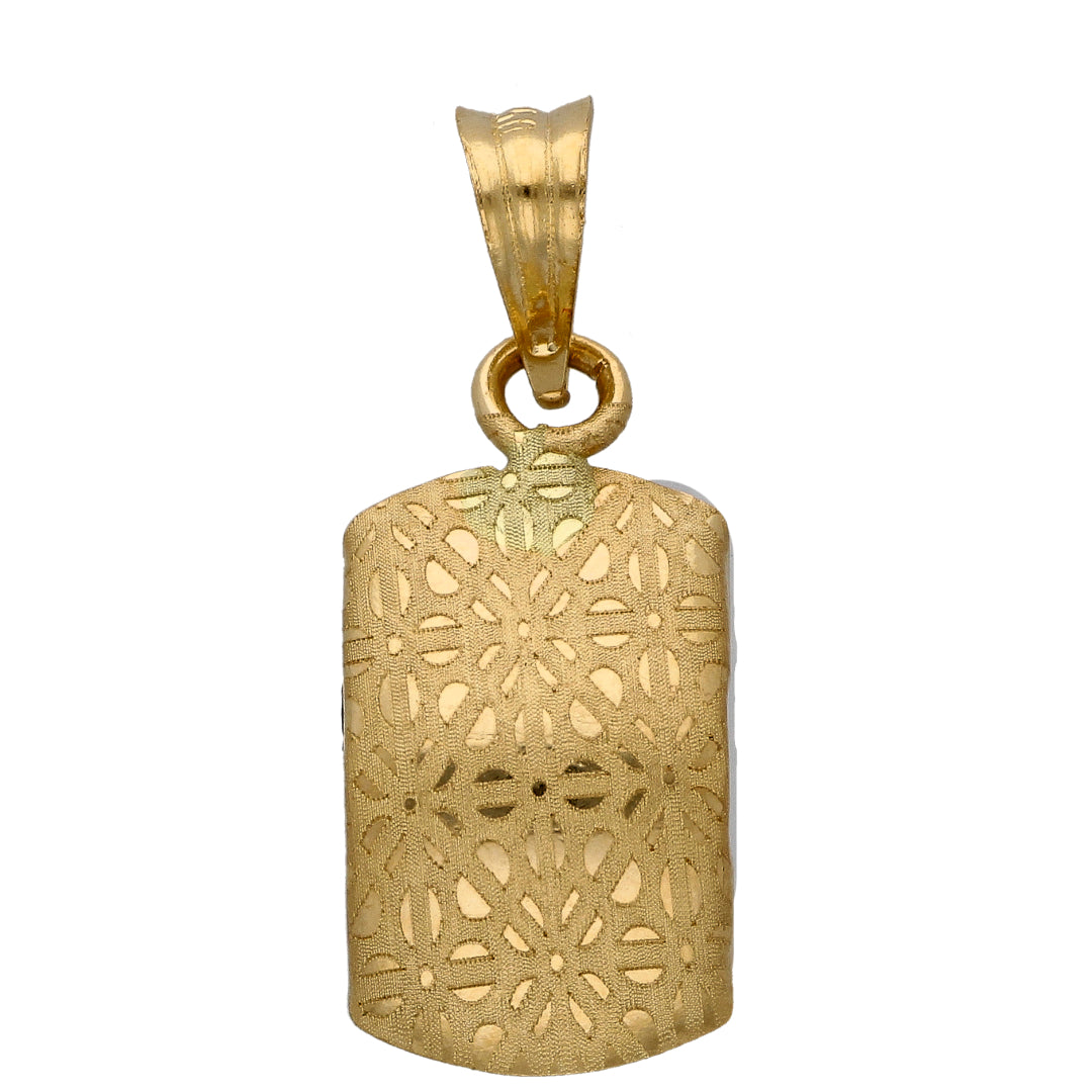 Gold Rectangle Shaped Pendant 18KT - FKJPND18KU6611